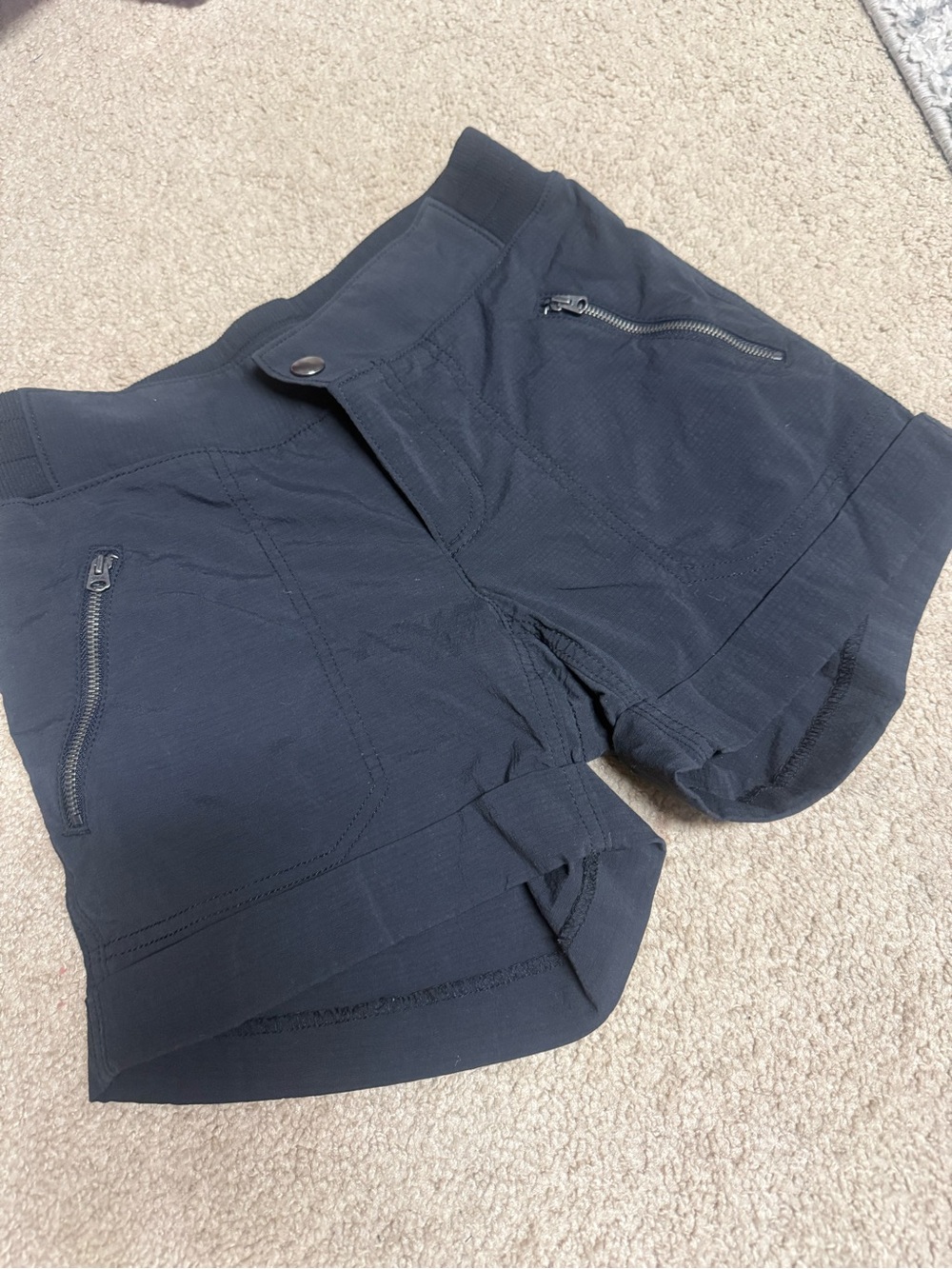 Athleta Trekkie Black High-Waist Performance Shorts